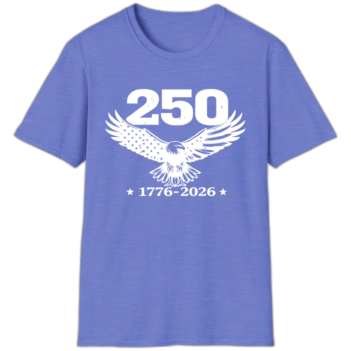 America 250th Anniversary Eagle Design T-Shirt in Heather Royal
